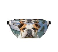 Fanny Pack Large Crossbody Sling Bag for Men Women Funny English Bulldog Chest Bag Adjustable Waist Bags for Travel