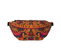 Fanny Pack Large Crossbody Sling Bag for Men Women Mexican Folk Art Boho Chest Bag Adjustable Waist Bags for Travel