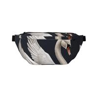Fanny Pack Large Crossbody Sling Bag for Men Women White Swan Chest Bag Adjustable Waist Bags for Travel