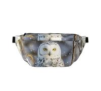 Fanny Pack Large Crossbody Sling Bag for Men Women Winter White Owl Chest Bag Adjustable Waist Bags for Travel