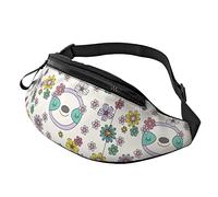 Fanny Pack Lovely Sloth Flower, Waist Bag Fashion Waistpacks Foldable Walking Bag for Gym Climbing Dog Walking