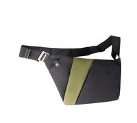 Fanny Pack Men - Slim Nylon Chest Popch, Lightweight Shoulder Strap Bag, Compact Handbag, Secure Anti-Theft Waist Organizer | Carry Carry for Making, Right, black with green, Refer to description