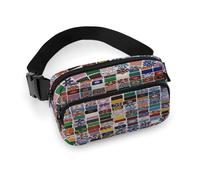 Fanny Pack Mosaic Color Printed Waist Cinching Bag Hip Bag Lightweight Belt Bag for Travel Sports Hiking Running, Mosaic Color, 7.9 X 5.1 in