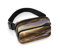 Fanny Pack Mountain Sunrise Landscape Printed Waist Cinching Bag Hip Bag Lightweight Belt Bag for Travel Sports Hiking Running, Mountain Sunrise Landscape, 7.9 X 5.1 in