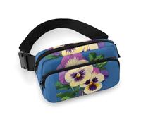 Fanny Pack Pansy Perfection Print Printed Waist Cinching Bag Hip Bag Lightweight Belt Bag for Travel Sports Hiking Running, Pansy Perfection Print, 7.9 X 5.1 in