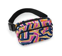Fanny Pack Peach And Blue Waist Pack for Women Men Waterproof Belt Bag with Adjustable Belt Casual Crossbody Bag Travel Waist Bag for Sports Running Cycling, white, 20x13cm, Waist Bag, white, 20x13cm,
