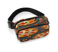 Fanny Pack Pizza Food Printed Waist Cinching Bag Hip Bag Lightweight Belt Bag for Travel Sports Hiking Running, Pizza Food, 7.9 X 5.1 in