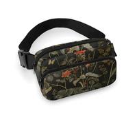 Fanny Pack Plants And Butterflies Waist Pack for Women Men Waterproof Belt Bag with Adjustable Belt Casual Crossbody Bag Travel Waist Bag for Sports Running Cycling, white, 20x13cm, Waist Bag, white,