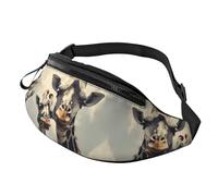 Fanny Pack, Retro Griaffe Printed Waist Pack,Adjustable Cross Body Bag For Travel Walking Running Hiking Cycling, Black, One Size