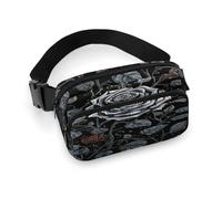 Fanny Pack Rose Gothic Printed Waist Cinching Bag Hip Bag Lightweight Belt Bag for Travel Sports Hiking Running, Rose Gothic, 7.9 X 5.1 in