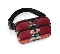 Fanny Pack Schnauzer Printed Waist Cinching Bag Hip Bag Lightweight Belt Bag for Travel Sports Hiking Running, Schnauzer, 7.9 X 5.1 in