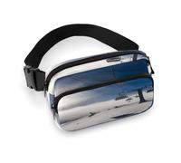 Fanny Pack Ski Lift at Sunshine Printed Waist Cinching Bag Hip Bag Lightweight Belt Bag for Travel Sports Hiking Running, Ski Lift at Sunshine, 7.9 X 5.1 in
