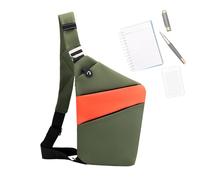 Fanny Pack - Sling Bag | Travel Thin Shoulder Package | Nylon Unisex Bum Pack | Casual Bag Antigria Fanny Bag for Men for Women Travel Dates Outgoing Travel Color, Green with Orange, Left, See