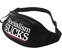 Fanny Pack Socialism Sucks Foldable Chest Bags Lightweight Sports Waist Pouch For Girls Outdoors Women 14X35Cm