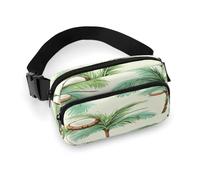 Fanny Pack Summer Coconut Tree Printed Waist Cinching Bag Hip Bag Lightweight Belt Bag for Travel Sports Hiking Running, Summer Coconut Tree, 7.9 X 5.1 in