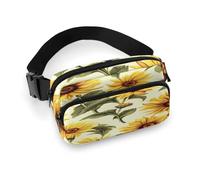 Fanny Pack Summer Sunflower Printed Waist Cinching Bag Hip Bag Lightweight Belt Bag for Travel Sports Hiking Running, Summer Sunflower, 7.9 X 5.1 in