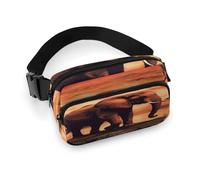 Fanny Pack Sunset Elephant Printed Waist Cinching Bag Hip Bag Lightweight Belt Bag for Travel Sports Hiking Running, Sunset Elephant, 7.9 X 5.1 in