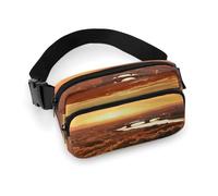 Fanny Pack Sunset View Printed Waist Cinching Bag Hip Bag Lightweight Belt Bag for Travel Sports Hiking Running, Sunset View, 7.9 X 5.1 in
