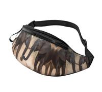 Fanny Pack, Two Elephants Playing Printed Waist Pack,Adjustable Cross Body Bag For Travel Walking Running Hiking Cycling, Black, One Size