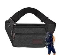 Fanny Pack - Unisex Crosbody Canvas Waist Pack with Casual Design Wallet Storage | Lightweight Cross Body Hip Bag Shoulder Waist Pouch with The Daily Carrying for Jogging Sports Training, black, se