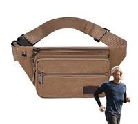 Fanny Pack - Unisex Crosbody Canvas Waist Pack with Casual Design Wallet Storage | Lightweight Cross Body Hip Bag Shoulder Waist Pouch with The Daily Carrying for Jogging Sports Training, Coffee, se