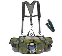 Fanny Pack Waist Bag, 5L Waist Pack with Two Water Bottle Holders, Hiking Lumbar Backpack for Running Walking DogWalking Travel Cycling