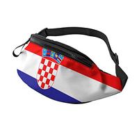 Fanny Pack Waist Bag for Men&Women Croatian Flag Adjustable Belt Hip Bum Bag Hiking Waist Bag for Traveling Casual Running Hiking Cycling
