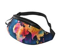 Fanny Pack Waist Bag Pack Adjustable Hip Bum Bag Abstract World Map Crossbody Bags Belt Bag for Men Women