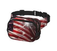 Fanny Pack Waist Bag Pack Adjustable Hip Bum Bag American Flag Firework Crossbody Bags Belt Bag for Men Women