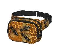 Fanny Pack Waist Bag Pack Adjustable Hip Bum Bag Bees on hive Crossbody Bags Belt Bag for Men Women