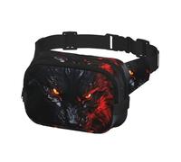 Fanny Pack Waist Bag Pack Adjustable Hip Bum Bag Big black wolf with red eyes Crossbody Bags Belt Bag for Men Women