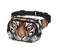 Fanny Pack Waist Bag Pack Adjustable Hip Bum Bag Black and white doodle tiger Crossbody Bags Belt Bag for Men Women