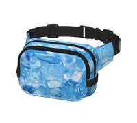 Fanny Pack Waist Bag Pack Adjustable Hip Bum Bag Blue ice cube background Crossbody Bags Belt Bag for Men Women