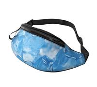 Fanny Pack Waist Bag Pack Adjustable Hip Bum Bag Blue ice cube background Crossbody Bags Belt Bag for Men Women