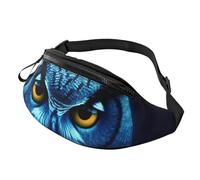 Fanny Pack Waist Bag Pack Adjustable Hip Bum Bag Blue Owl Crossbody Bags Belt Bag for Men Women