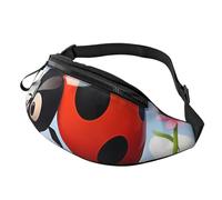 Fanny Pack Waist Bag Pack Adjustable Hip Bum Bag Cartoon Ladybug Flower Crossbody Bags Belt Bag for Men Women
