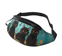 Fanny Pack Waist Bag Pack Adjustable Hip Bum Bag Cats lying on the piano keyboard Crossbody Bags Belt Bag for Men Women