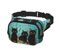 Fanny Pack Waist Bag Pack Adjustable Hip Bum Bag Cats lying on the piano keyboard Crossbody Bags Belt Bag for Men Women
