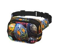 Fanny Pack Waist Bag Pack Adjustable Hip Bum Bag Colorful Hand Painted Easter Eggs Crossbody Bags Belt Bag for Men Women