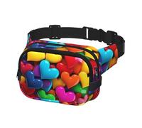 Fanny Pack Waist Bag Pack Adjustable Hip Bum Bag Colourful Heart Crossbody Bags Belt Bag for Men Women