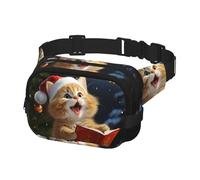 Fanny Pack Waist Bag Pack Adjustable Hip Bum Bag Cute Cat Sing Christmas Carols Crossbody Bags Belt Bag for Men Women