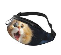 Fanny Pack Waist Bag Pack Adjustable Hip Bum Bag Cute Cat Sing Christmas Carols Crossbody Bags Belt Bag for Men Women