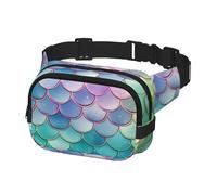 Fanny Pack Waist Bag Pack Adjustable Hip Bum Bag Dreamy Gradient Mermaid Scales Crossbody Bags Belt Bag for Men Women