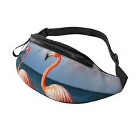 Fanny Pack Waist Bag Pack Adjustable Hip Bum Bag Flamingo Walking on The Beach Crossbody Bags Belt Bag for Men Women