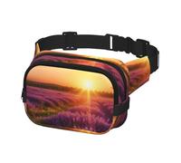 Fanny Pack Waist Bag Pack Adjustable Hip Bum Bag Lavender Meadow at Sunset Spring Crossbody Bags Belt Bag for Men Women