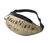 Fanny Pack Waist Bag Pack Adjustable Hip Bum Bag Music Notes on Old Paper Crossbody Bags Belt Bag for Men Women