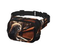 Fanny Pack Waist Bag Pack Adjustable Hip Bum Bag Owl Plays Piano Crossbody Bags Belt Bag for Men Women