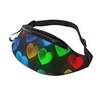 Fanny Pack Waist Bag Pack Adjustable Hip Bum Bag Rainbow Hearts Crossbody Bags Belt Bag for Men Women