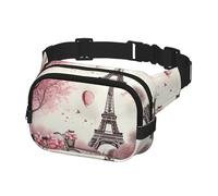 Fanny Pack Waist Bag Pack Adjustable Hip Bum Bag Romantic Paris Eiffel Tower Bycicle Crossbody Bags Belt Bag for Men Women