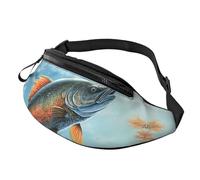Fanny Pack Waist Bag Pack Adjustable Hip Bum Bag Safflower Flying Fish Crossbody Bags Belt Bag for Men Women